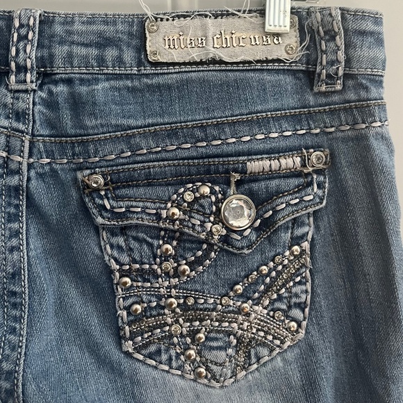 Miss Chic USA Bootcut Denim Jeans Women’s Size 5 Rhinestone Embellishments Light - Picture 7 of 7